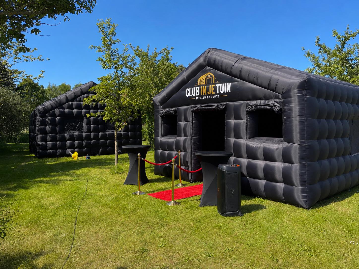 Club Noir S — opblaasbare partytent van 4 × 5 m met discoverlichting